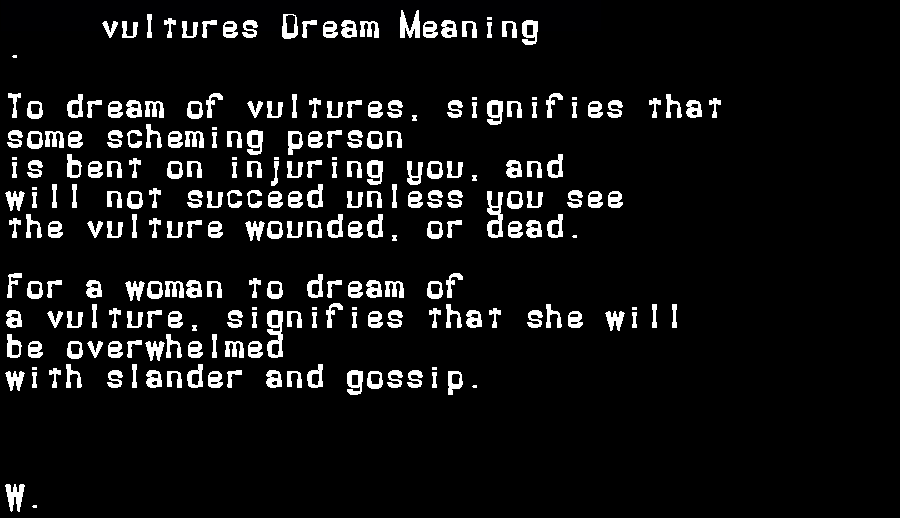 vultures dream meaning