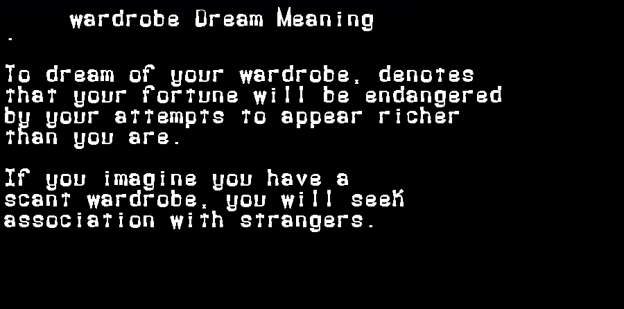 wardrobe dream meaning