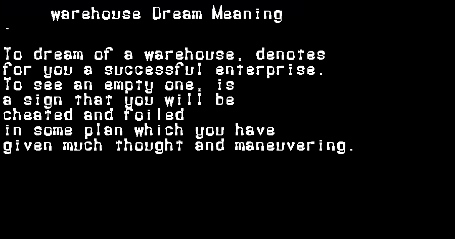 warehouse dream meaning