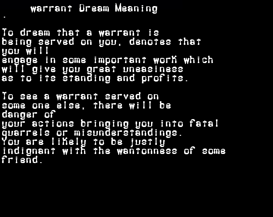 warrant dream meaning