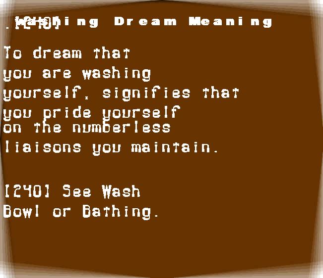 washing dream meaning