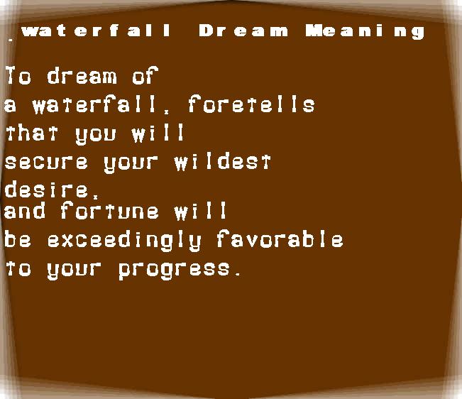 waterfall dream meaning