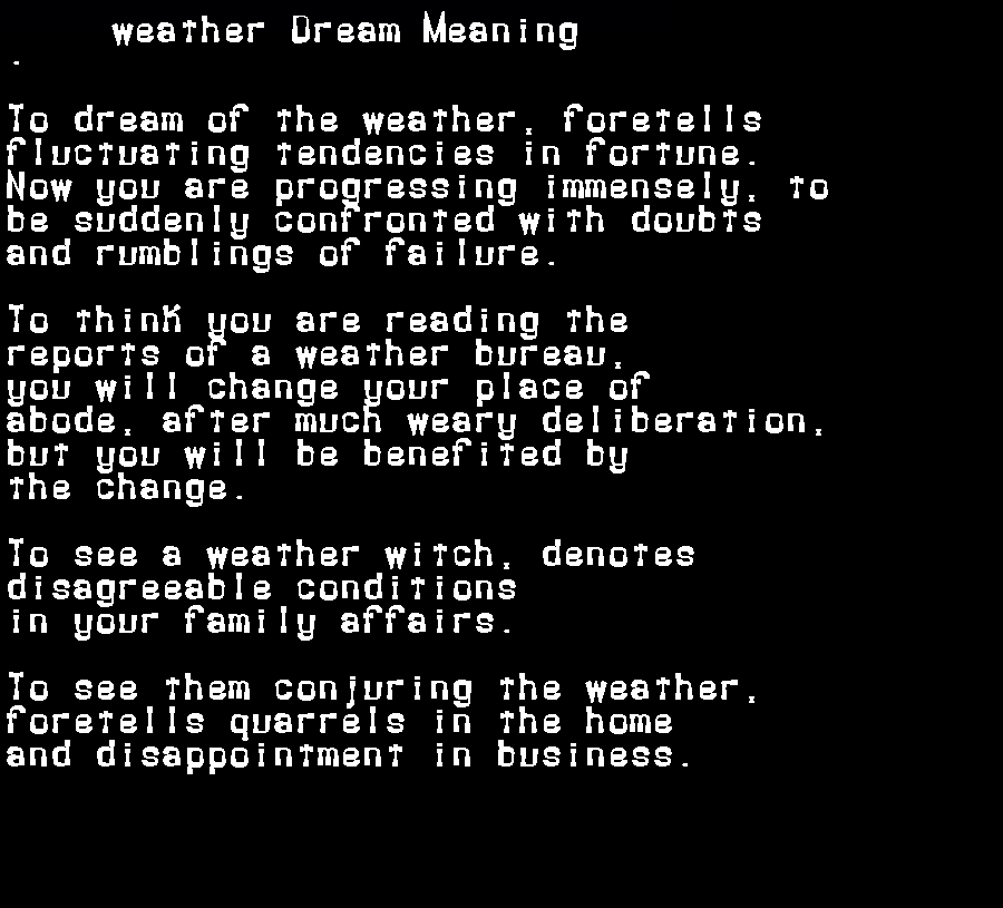 weather dream meaning