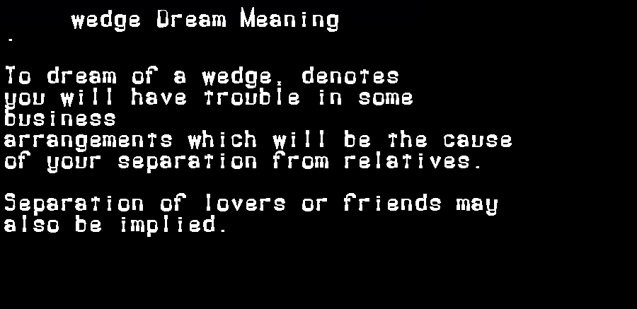 wedge dream meaning