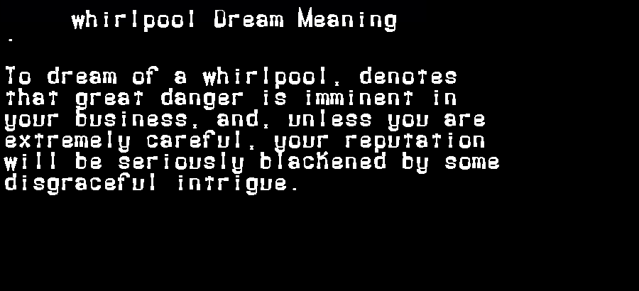 whirlpool dream meaning