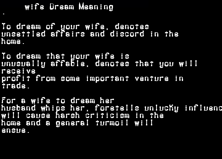 wife dream meaning