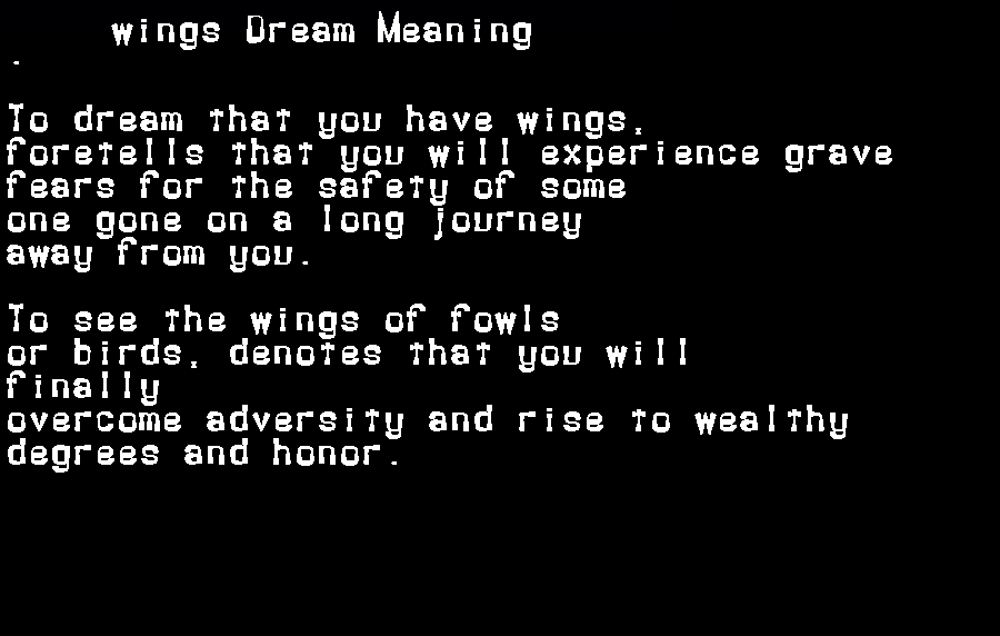 wings dream meaning