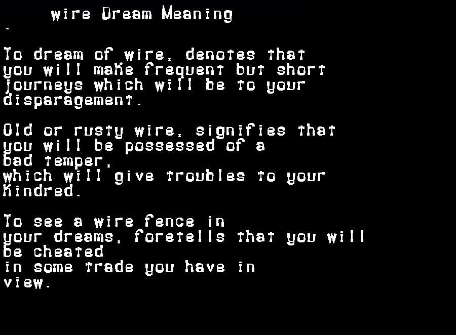 wire dream meaning