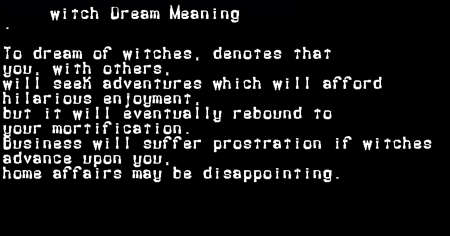 witch dream meaning