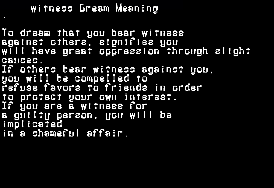 witness dream meaning