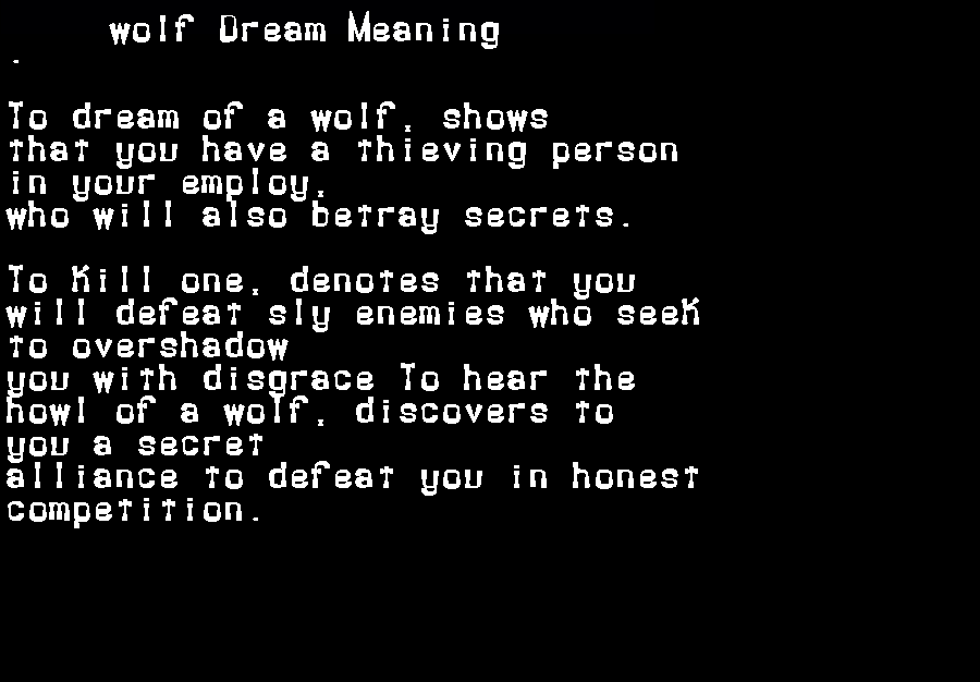 wolf dream meaning