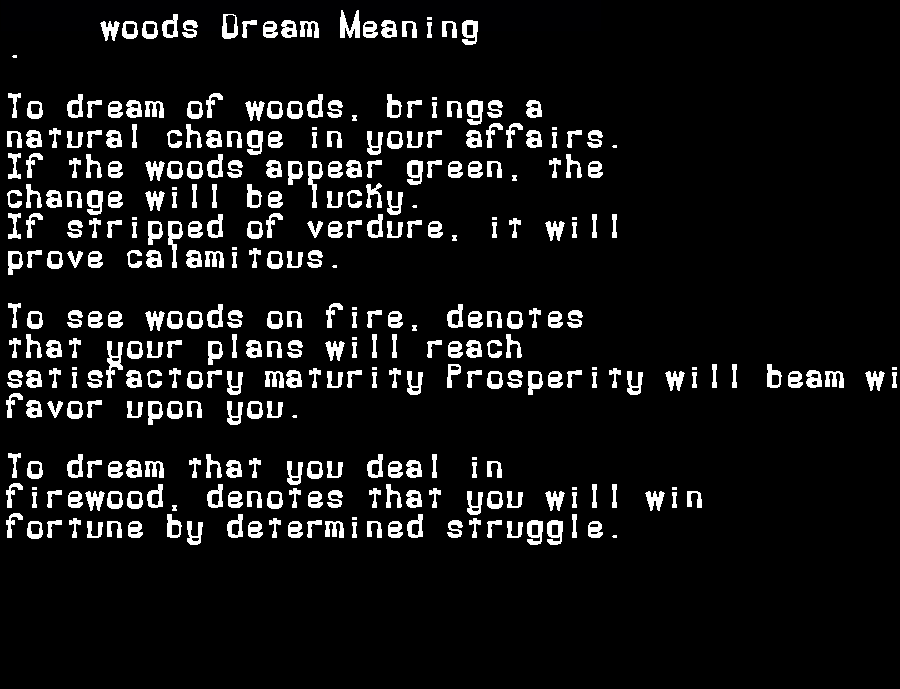 woods dream meaning