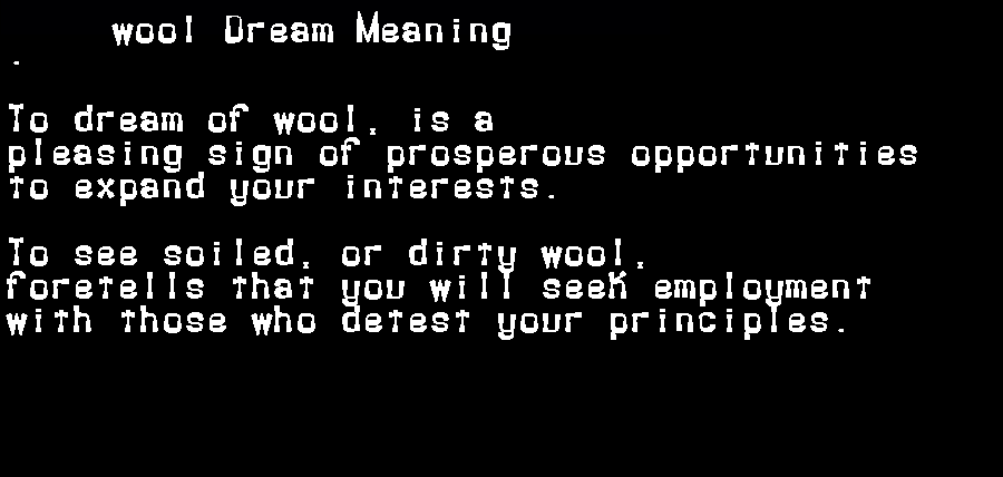 wool dream meaning