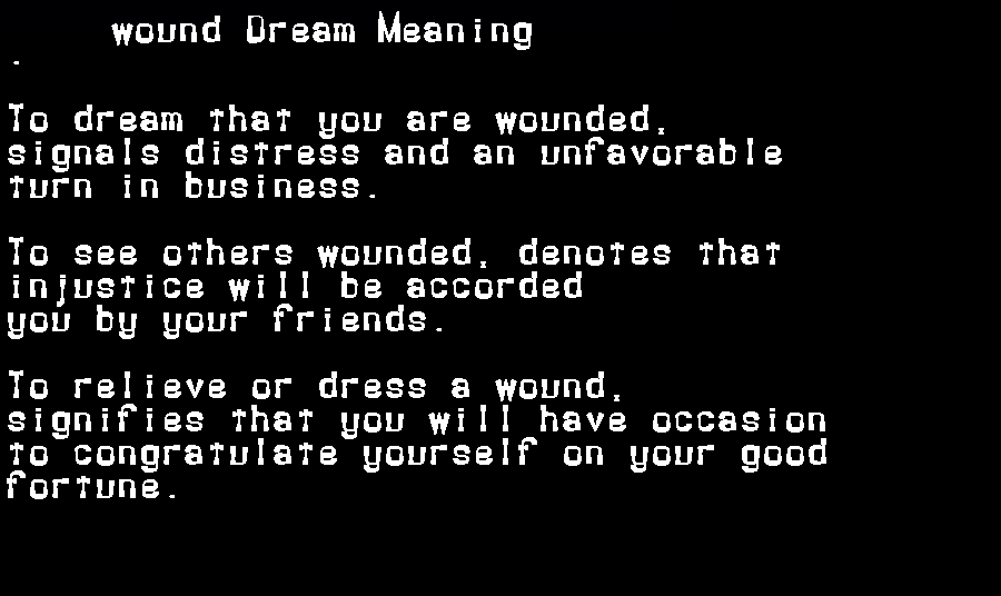 wound dream meaning