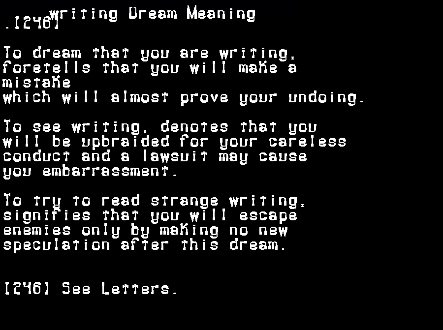 writing dream meaning