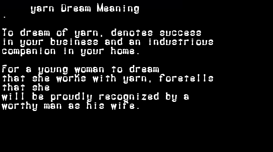 yarn dream meaning