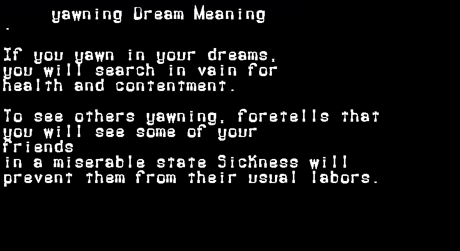 yawning dream meaning